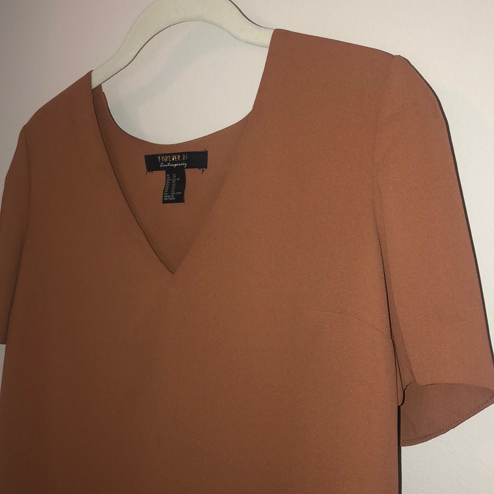 Forever 21 Rustic Orange V Neck